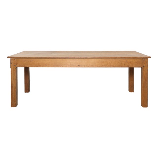 Antique English Pine Farmhouse Dining Table Rustic Country Kitchen Table - Circa 1910 For Sale