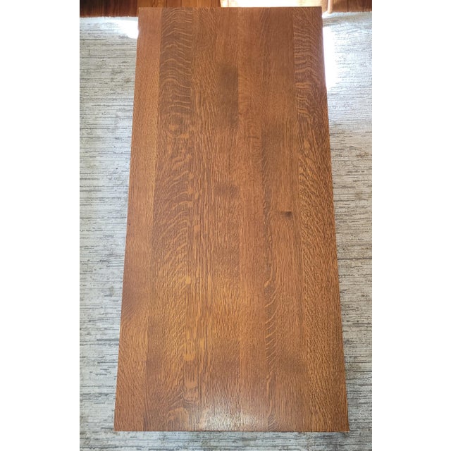 Stickley Mission Collection Oak Spindle 3-Drawer Cocktail Table For Sale - Image 10 of 10
