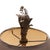 1990s Pair Vintage Hart & Associates Antique Brass Candlestick Buffet Lamps Taupe Painted Shades and Vine Foliage Detailing For Sale - Image 5 of 8