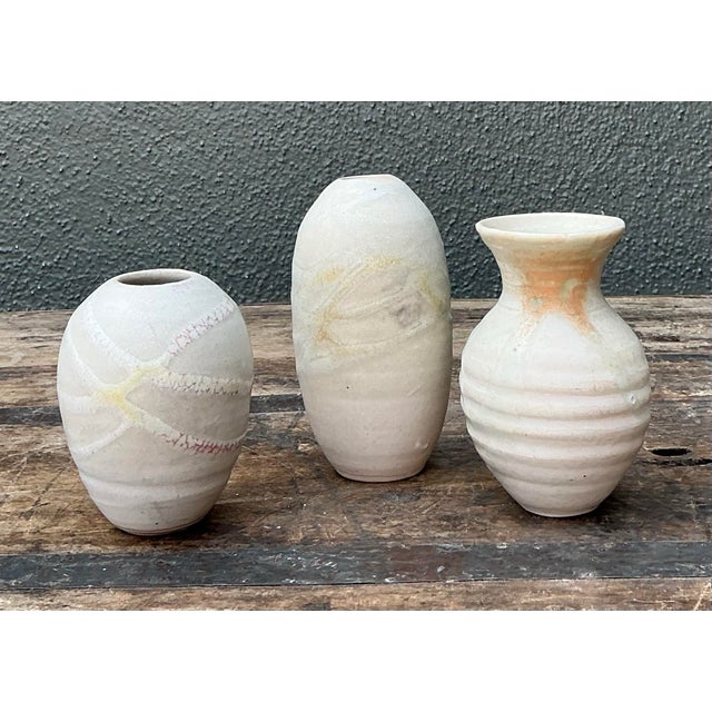 Vintage Trio of Original Studio Pottery Bud Vases For Sale - Image 11 of 12