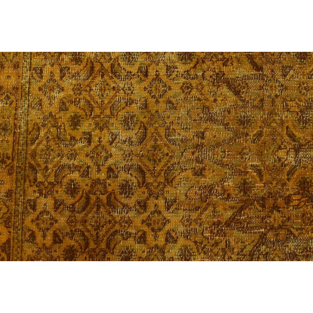 Mood Rug 7’8” X 10’4” Gold Wool Vintage Overdyed Hand-Knotted Carpet For Sale - Image 10 of 14