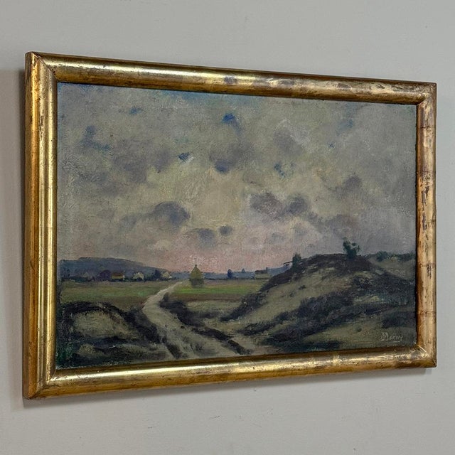 Early 20th Century Framed Oil Painting on Canvas by Désiré Merny (1865–1947) 'Country Road at Dusk' For Sale - Image 5 of 14