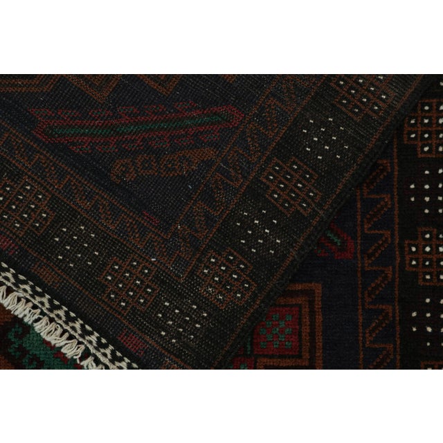 Textile Rug & Kilim’s Baluch Tribal Rug in Amber Gold With Geometric Patterns For Sale - Image 7 of 8