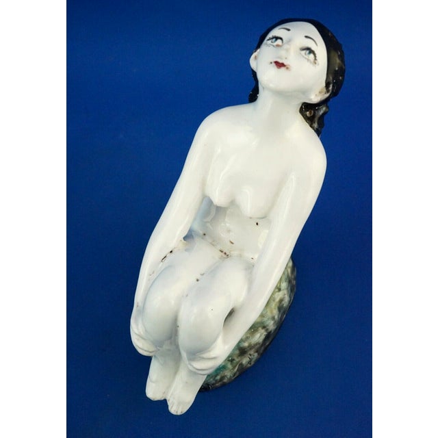 20th Century Art Deco Ceramic Sculpture of a Nude Woman by Aldo Bacchilega, Italy, 1890s For Sale - Image 13 of 18