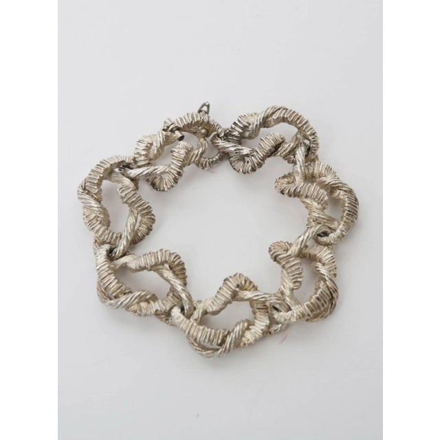 Modern Vintage Sterling Silver Italian Hallmarked Link Bracelet For Sale - Image 3 of 8