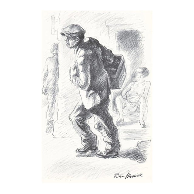 1930s Ben Messick Lithograph of Street Vendor For Sale