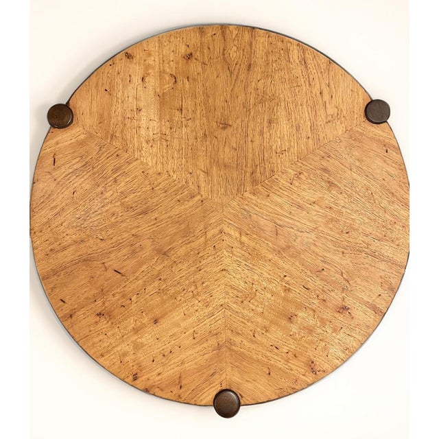 Mid-Century Modern Round Walnut Drum Table in the style of Dunbar, 1950 For Sale - Image 9 of 10