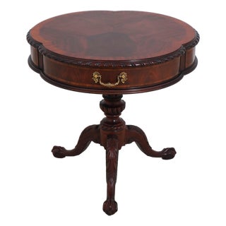 Henkel Harris Mahogany Clover Top Table W. Drawer For Sale
