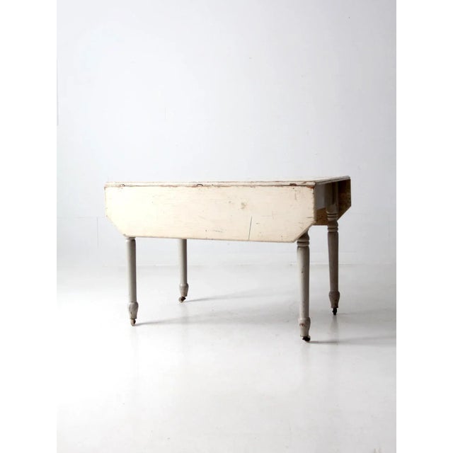 Antique Painted Drop Leaf Table For Sale - Image 4 of 12