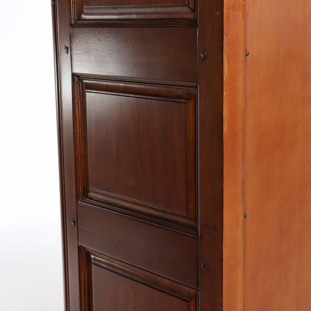 French Pierre Deux Louis XIV Carved Mahogany Country Double Door Armoire 20thC For Sale - Image 18 of 18