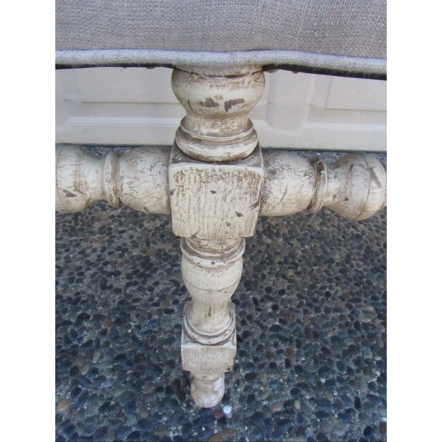 Vintage Painted Turned Wood Bench For Sale - Image 13 of 16