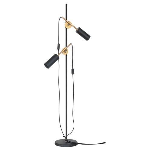 Metal Stav Two-Arms Floor Lamp in Black Brass by Johan Carpner for Konsthantverk For Sale - Image 7 of 7