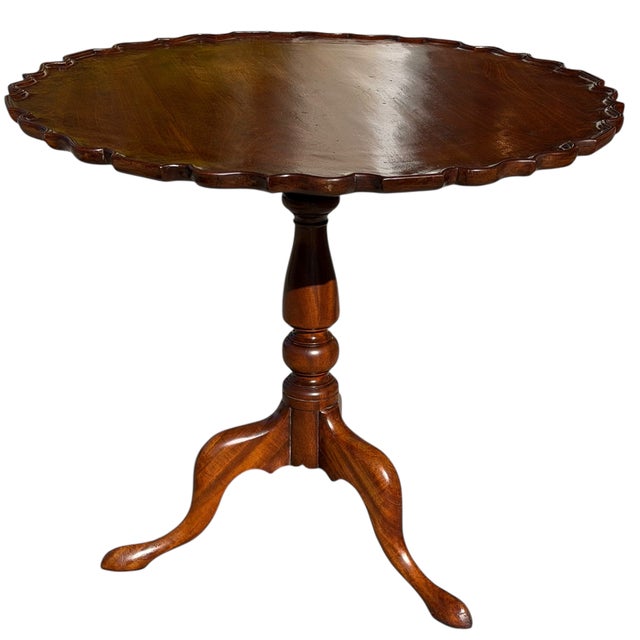 Chippendale Antique American Chippendale Mahogany Tilt Top Pie Crust Table For Sale - Image 3 of 5