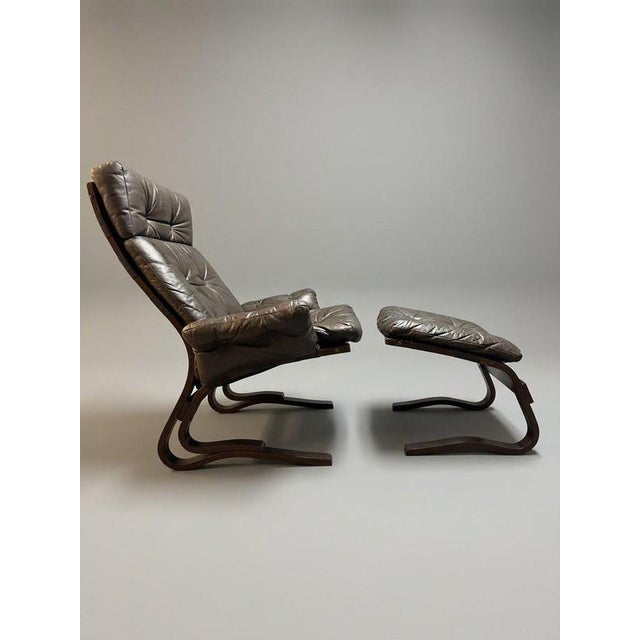 Norwegian Leather Lounge Chair Set from Rykken & Co, 1970s For Sale - Image 6 of 11