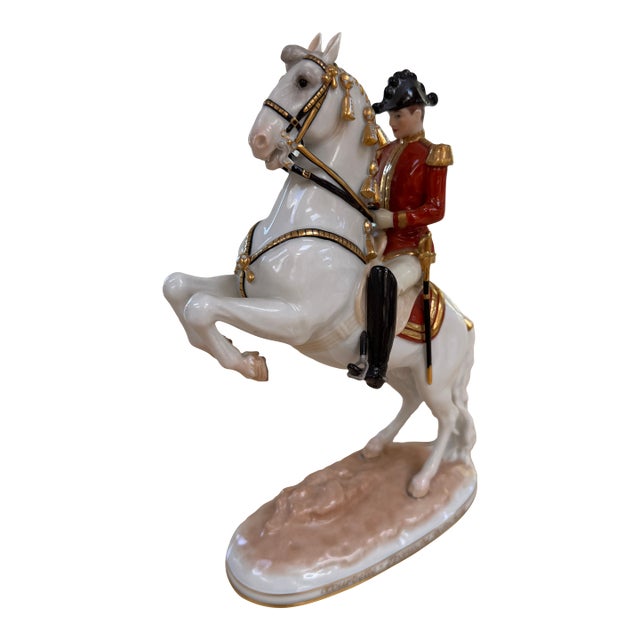 1910s Wien Augarten Vienna Hand Painted Porcelain Figure on Horse For Sale