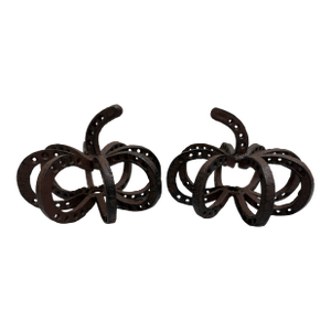Vintage Rustic Iron Horseshoe Pumpkin Decor - Set of Two