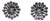 1990s Pair of Diamond, Iolite and Moonstone Flower Stud Earrings For Sale
