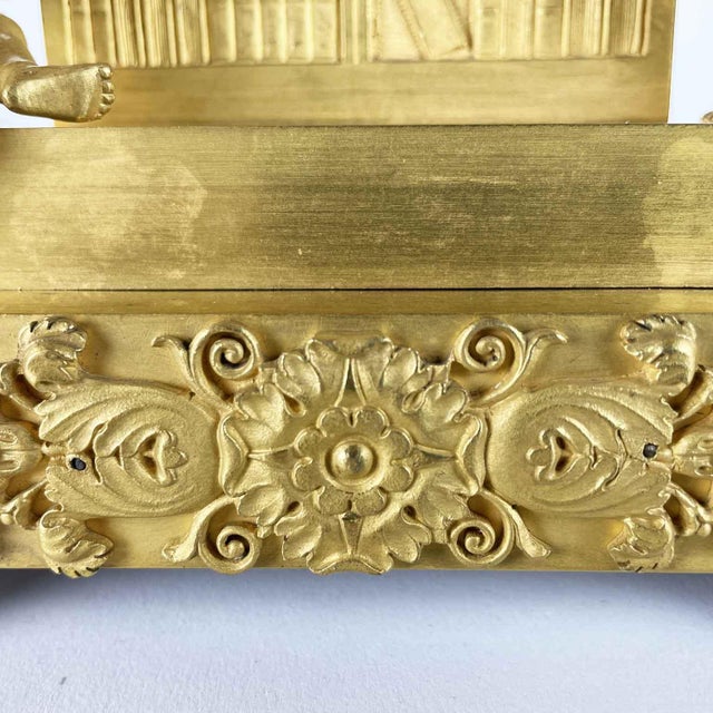 Gold Gilded Bronze Table Clock For Sale - Image 8 of 15