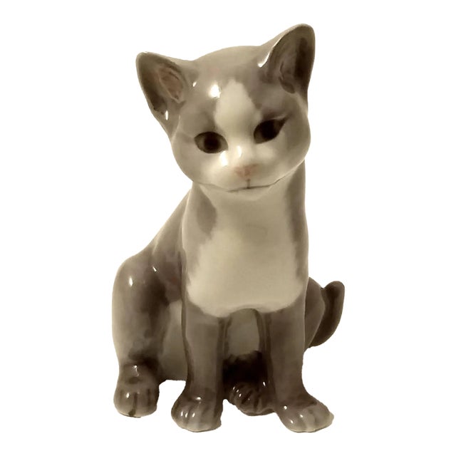 Super Rare Vintage B & G Copenhagen Cat Figurine For Sale