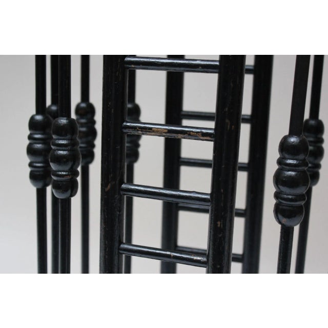 Black Arts and Crafts Stick and Ball Form Ebonized Umbrella Stand For Sale - Image 8 of 12