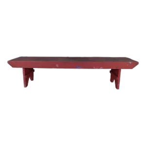 Antique Late 19th Century Painted Bench 78"w