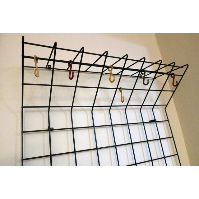 String Black Metal Coat and Hat Rack, 1950s For Sale - Image 6 of 12