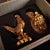 Brass Rooster and Wealth Toad (Jinchan) Fortune Set - High-Relief Chiseled Copper Coin-Bringing Figurines For Sale In Los Angeles - Image 6 of 9