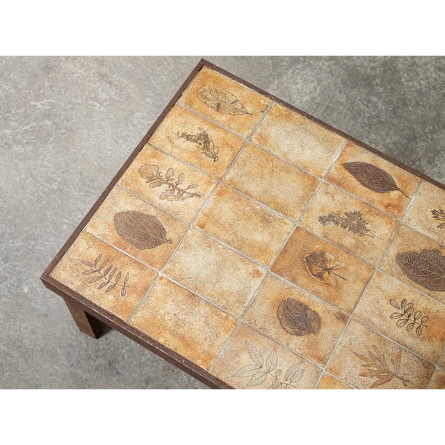 Mid-Century Modern Ceramic Coffee Table with Herbarium Motif from Roger Capron, 1950s For Sale - Image 3 of 8