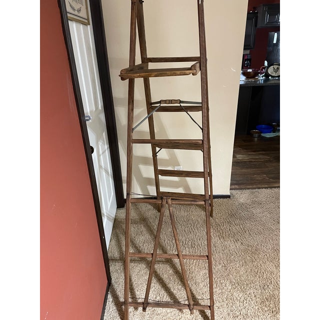 Vintage Wooden Ladder For Sale - Image 4 of 12