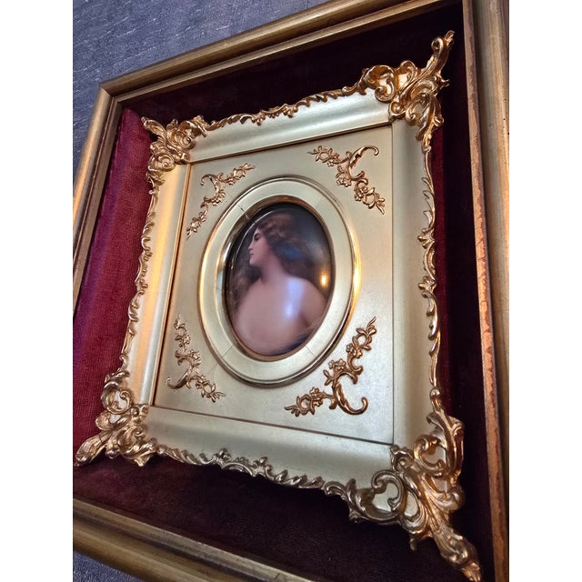 Wood Antique Museum Kpm Attributed Miniature Painting For Sale - Image 7 of 11