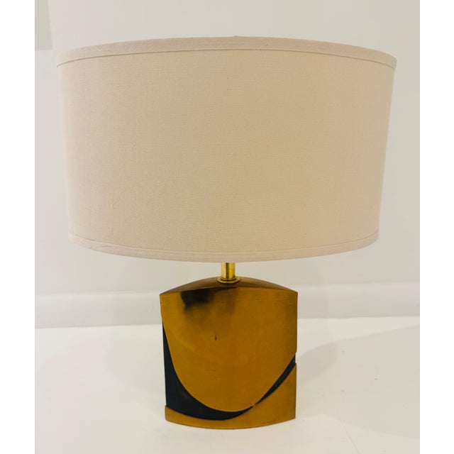 Mid-Century Modern 1970s Esa Fedrigolli Italian Bronze Sculptural Table Lamp For Sale - Image 3 of 11