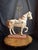 Vintage 1983 Austin Sculpture Carousel Horse Durastone Statue Brass Pole Ring Base 15" For Sale - Image 10 of 14