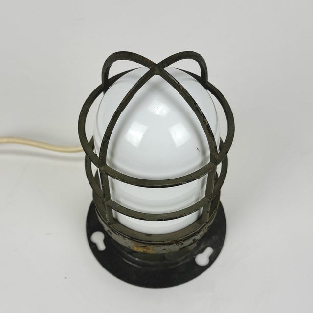 Industrial Proof Cage Nautical Table or Wall Lamp, 1960s For Sale - Image 4 of 6