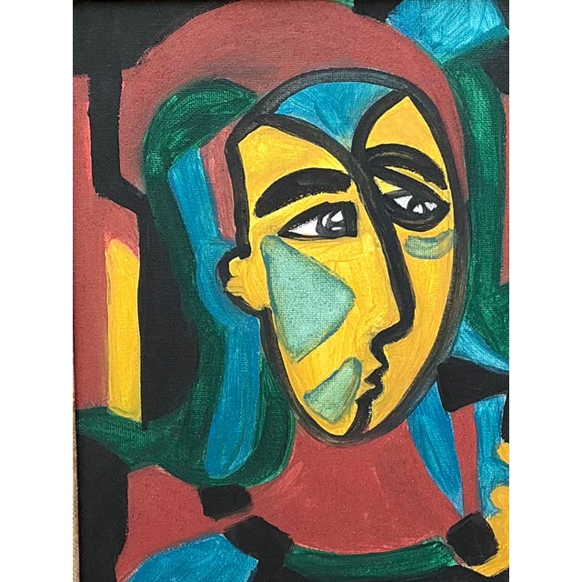 Mid 20th Century Vintage Original Figurative Oil on Canvas For Sale - Image 5 of 12