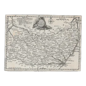 Antique English Map of Suffolk