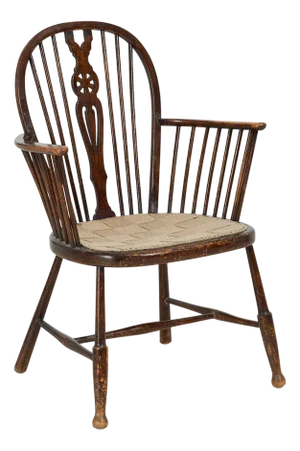 Antique Children's Windsor Wheelback Armchair