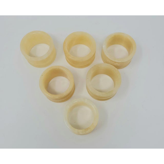 Vintage Alabaster Napkin Rings Set of 6