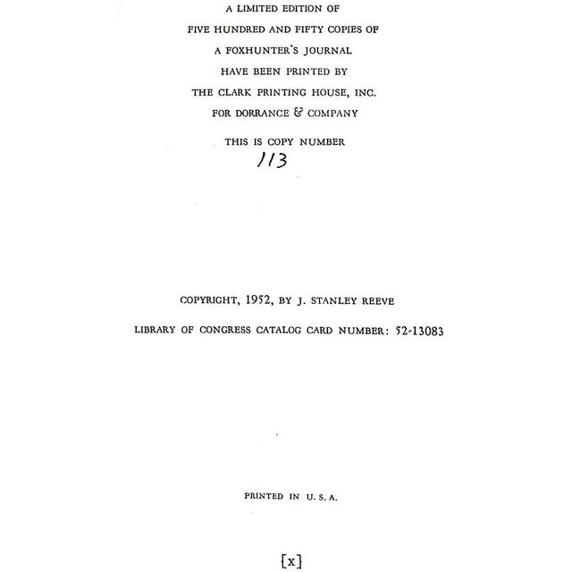 "A Foxhunter's Journal" 1952 Reeve, J. Stanley For Sale - Image 4 of 10