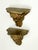 Figurative Pair of Vintage Gilded Plaster Winged Cherub Wall Sconce Shelves For Sale - Image 3 of 12