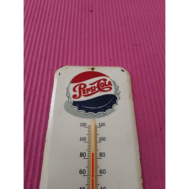 Premium Vintage Style Pepsi-Cola Advertising Thermometer Sign For Sale - Image 4 of 10