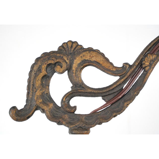 Art Nouveau Mid 20th Century Restored Art Nouveau Brass Bridge Floor Lamp For Sale - Image 3 of 11