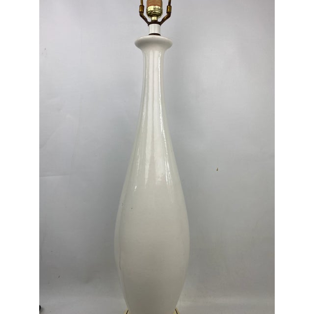 Large Mid-Century Ceramic white table lamp