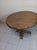 1980s Farmhouse Style Table Sculpted Pedestal Base Rustic Brown Pine Wood Finish For Sale - Image 4 of 7