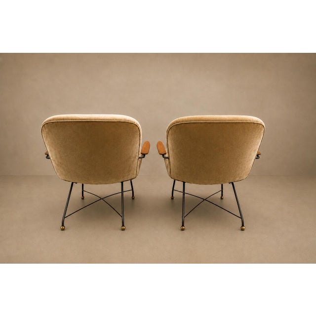 Brazilian Modern Pair of Armchairs in Rosewood, Mohair & Steel by Carlo Hauner, 1950s For Sale - Image 15 of 18