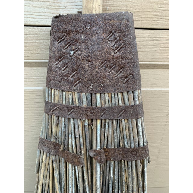 Early 19th Century Rustic Handmade Twig Broom With Exceptional Patina For Sale - Image 4 of 10