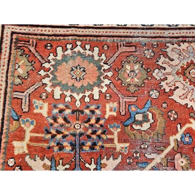 Antique Persian Mahal Sultanabad Rug, Hand-Knotted Wool, Geometric Pattern, 9x12, Red & Navy For Sale - Image 18 of 18