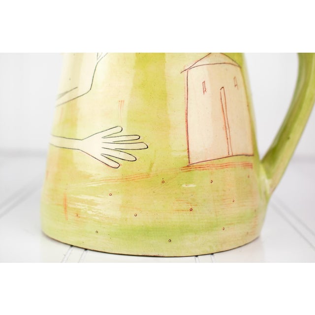 Light Green Listed Artist Vivienne Ross Studio Art Pottery Pitcher Vase - Nude Forms For Sale - Image 8 of 16