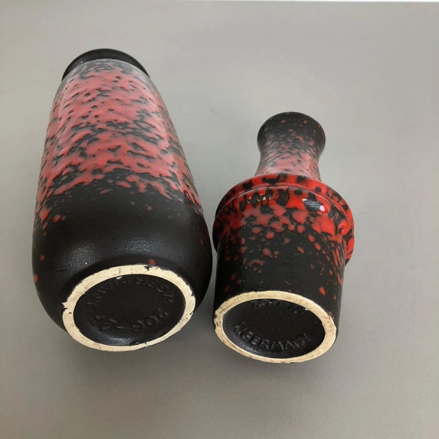 Multi-Colored Pottery Fat Lava Vases from Scheurich, Germany, 1970s, Set of 2 For Sale - Image 15 of 18