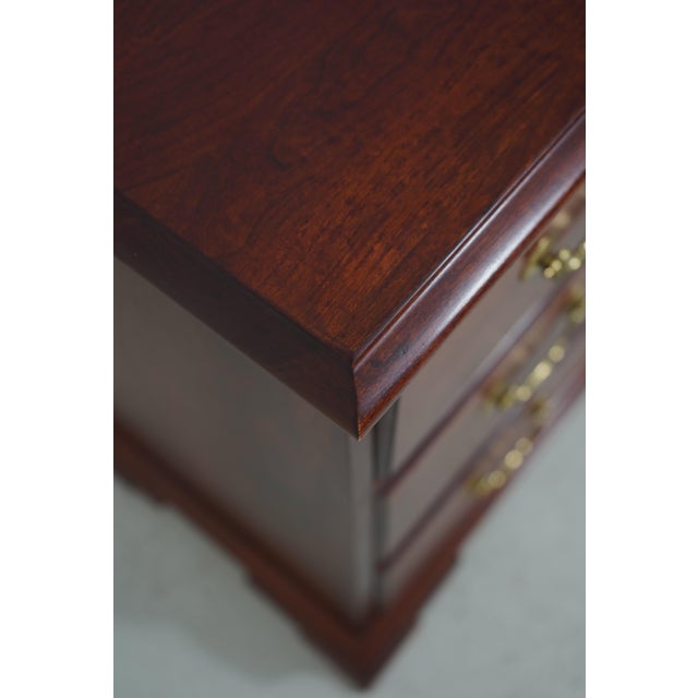 Brown Pair of Pennsylvania House Cherry 3-Drawer Chest Nightstands For Sale - Image 8 of 18