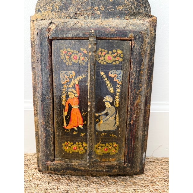 Persian Antique Persian Quajar Wall Mirror For Sale - Image 3 of 12